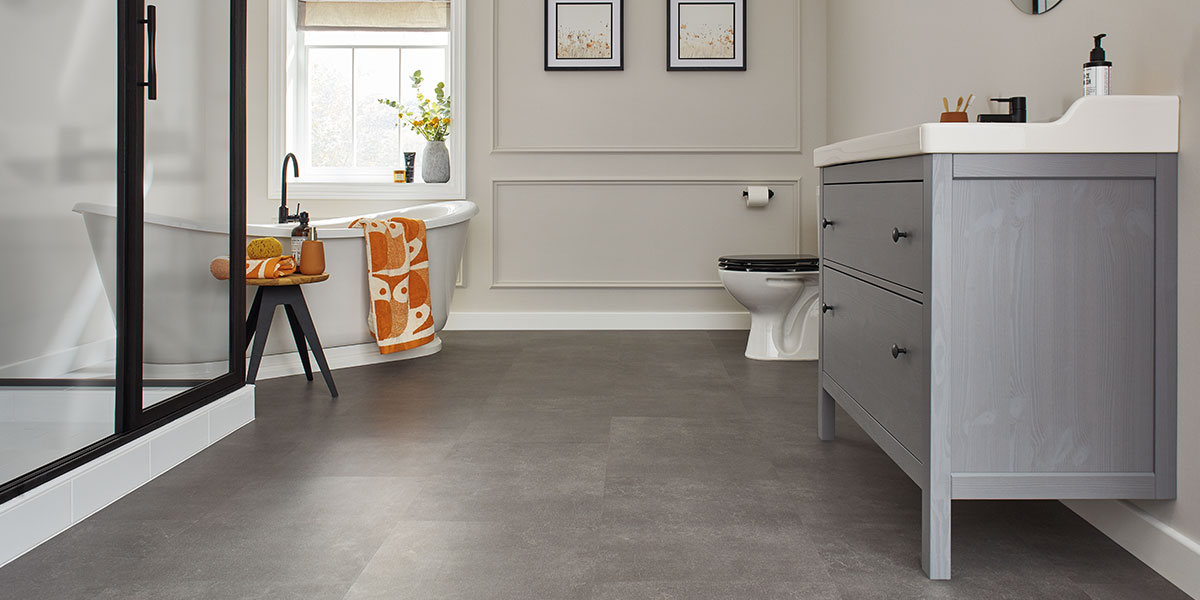 Dark Grey Korlok LVT flooring